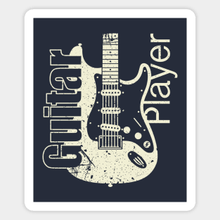 Guitar Player. Stratocaster Grunge Style Magnet